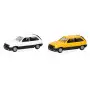 2x Opel Corsa A SR, blanc et jaune en kit - HO 1/87 - HERPA 014298