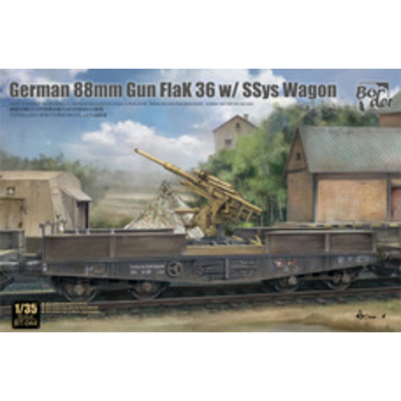 Canon antiaérien allemand de 88 mm FlaK 36 avec wagon SSys - 1/35 - BORDER MODEL BT-044