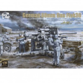 Canon antiaérien allemand Flak 36 de 88 mm avec 6 membres d'équipage - 1/35 - BORDER MODEL BT-013