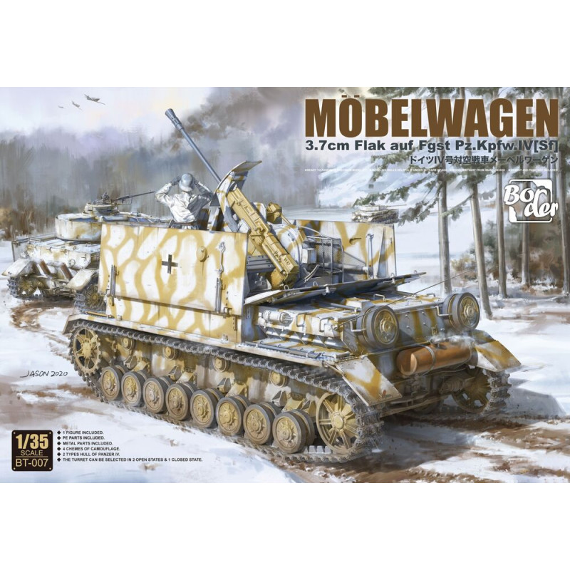 Wagon mobile avec canon Flak 43 de 3,7 cm sur châssis Pz.Kpfw.IV[Sf] - 1/35 - BORDER MODEL BT-007
