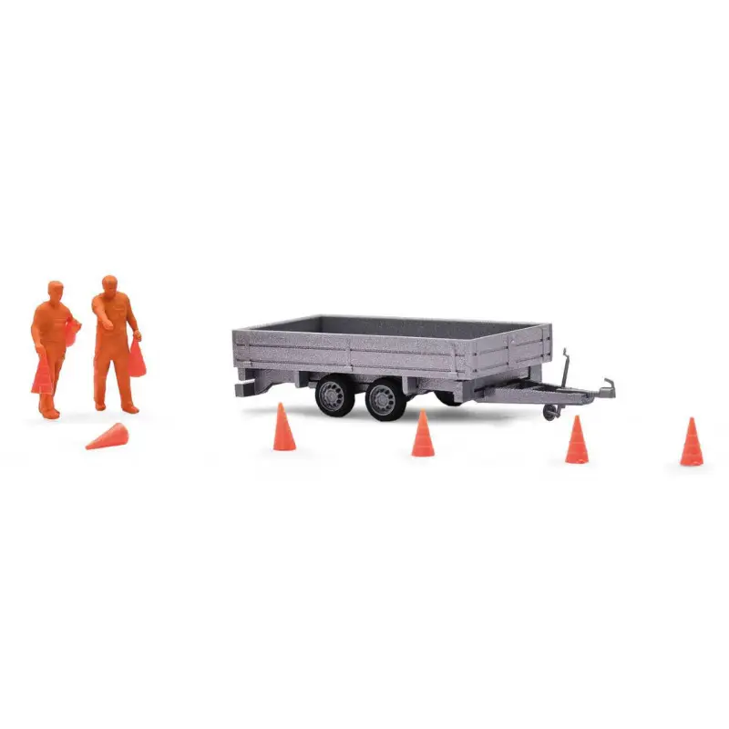 Pose de cones signalisation - HO 1/87 - BUSCH 1867