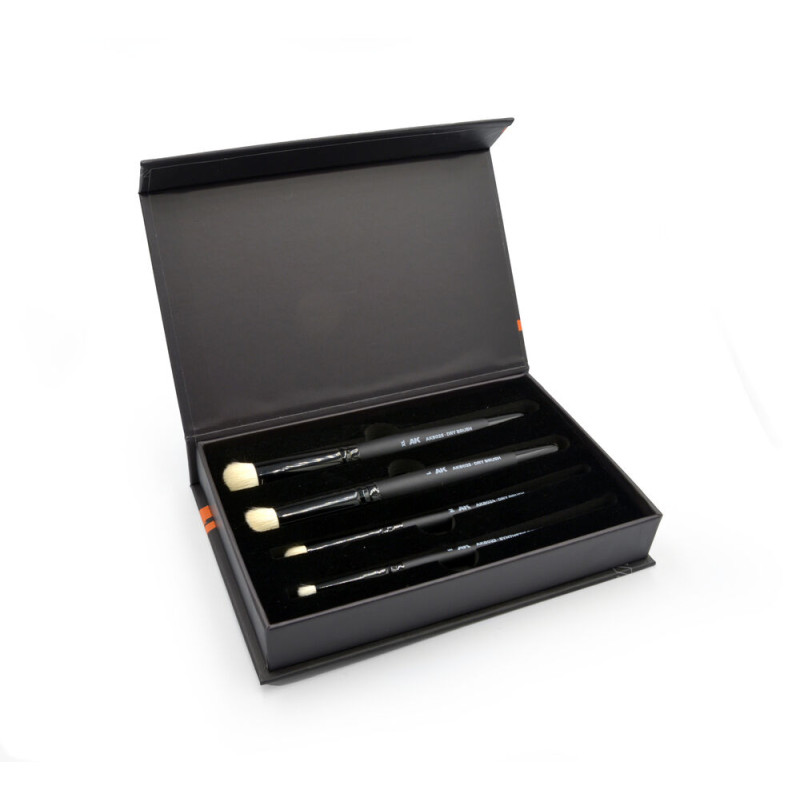 Set 4 pinceaux pour dry brushing - AK INTERACTIVE AKB103