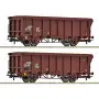 2x wagons de marchandises ouverts, DR ép. IV - HO 1/87 - ROCO 6600280