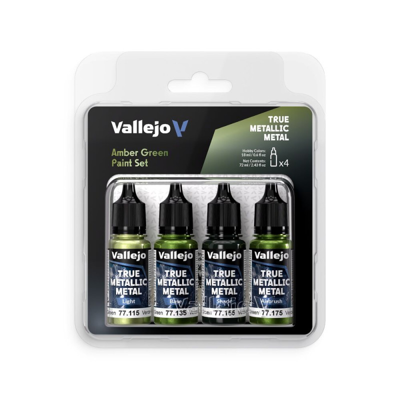 True Metallic Metal : Peinture Vert Ambre (4) - VALLEJO 77266