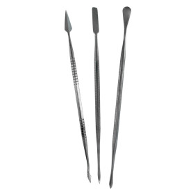 Ensemble de 3 spatules double tête en acier inoxydable - VALLEJO T02002