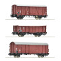Set 3x wagons marchandises PKP ép. III - HO 1/87 - ROCO 6600273