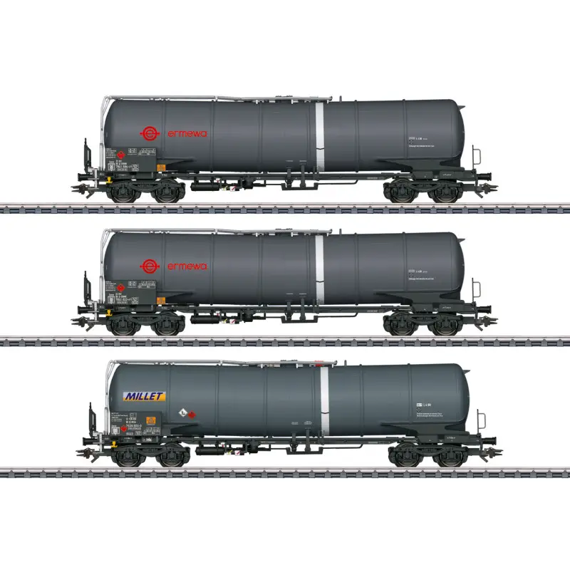 Set de 3 wagons-citernes Zacns ERMEWA-MILLET ép. VI 3 rails - HO 1/87 - MARKLIN 47551