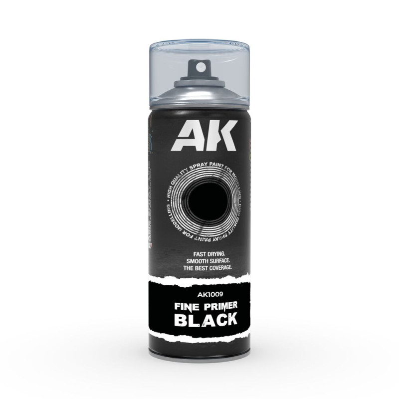 Bombe peinture Fine Primer Black Spray 150ml - AK INTERACTIVE AK1009