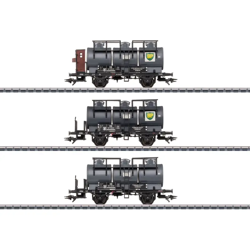 Set de wagons-citernes à 3 cuves ép. III 3 rails - HO 1/87 - MARKLIN 46491