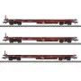 Set de 3x wagons-poches type Sdgkms DB ép. V 3 rails - HO 1/87 - MARKLIN 47464