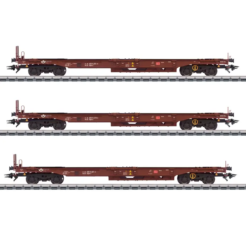 Set de 3x wagons-poches type Sdgkms DB ép. V 3 rails - HO 1/87 - MARKLIN 47464