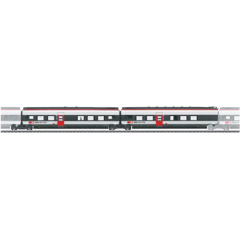 Coffret de voiture supplémentaire 2 pour le RABe 501 022 Giruno 3 rails - HO 1/87 - MARKLIN 43452