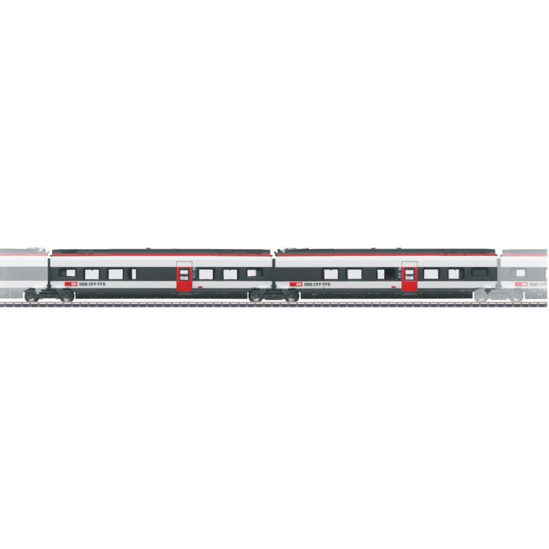 Coffret de voiture supplémentaire 1 pour le RABe 501 022 Giruno 3 rails - HO 1/87 - MARKLIN 43451