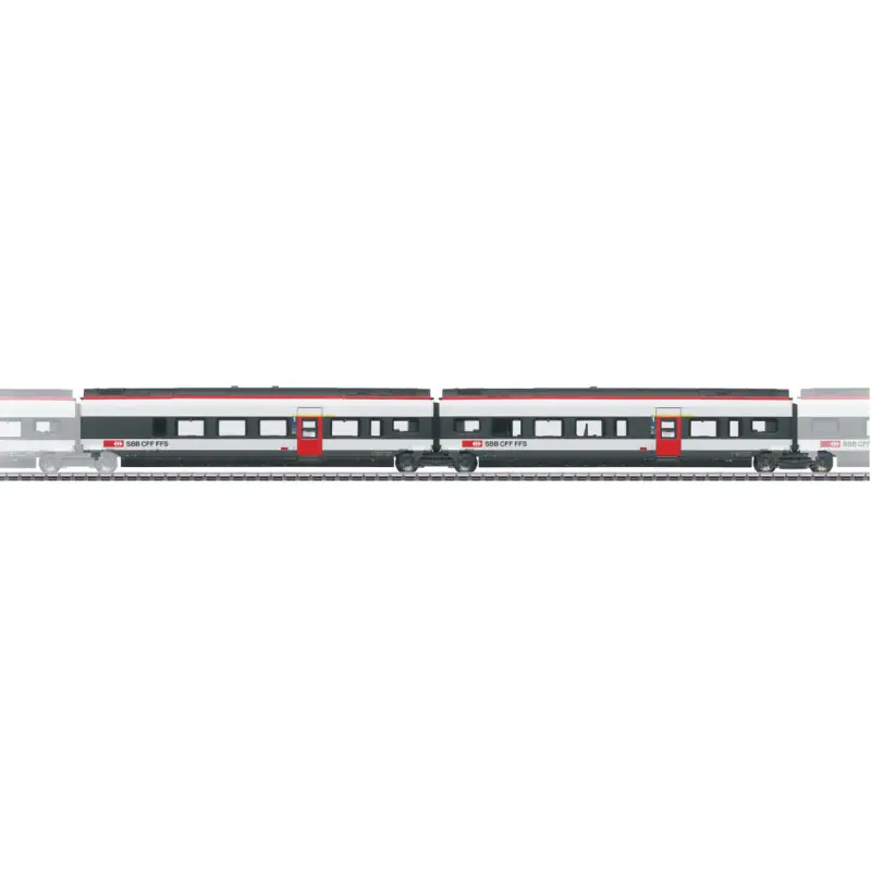 Coffret de voiture supplémentaire 3 pour le RABe 501 022 Giruno 3 rails - HO 1/87 - MARKLIN 43453