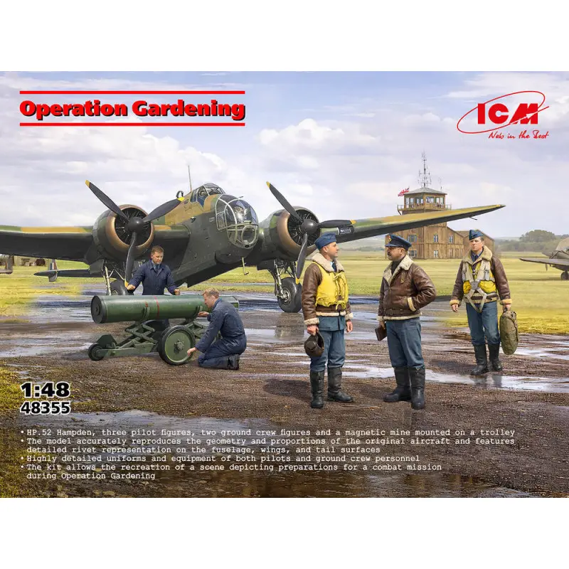 Handley Page Hampden « Operation Gardening » + 5 figurines - 1/48 - ICM 48355