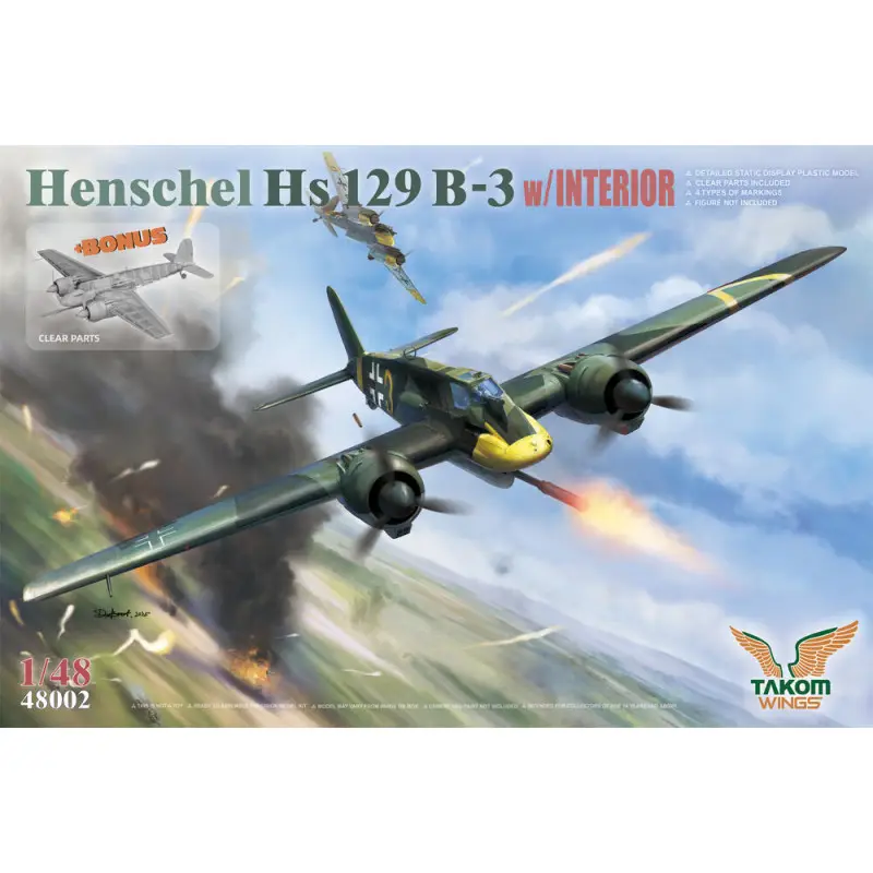 Henschel Hs 129 B-3 avec intérieur - échelle 1/48 - TAKOM 48002