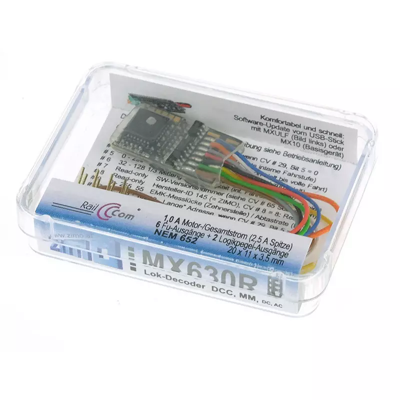 Décodeur numérique 8 broches NEM 652 - échelle HO - ZIMO MX630R