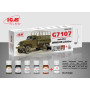 Set de peinture acrylique pour véhicules américains WWII (G7107) 6 x 12 ml - ICM 3005