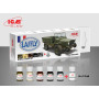 Set peinture acrylique pour Laffly V15T et véhicules français, 6 pots de 12 ml - ICM 3009
