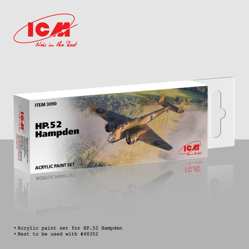 Set peinture acrylique HP.52 Hampden 6 x 12 ml - ICM 3090