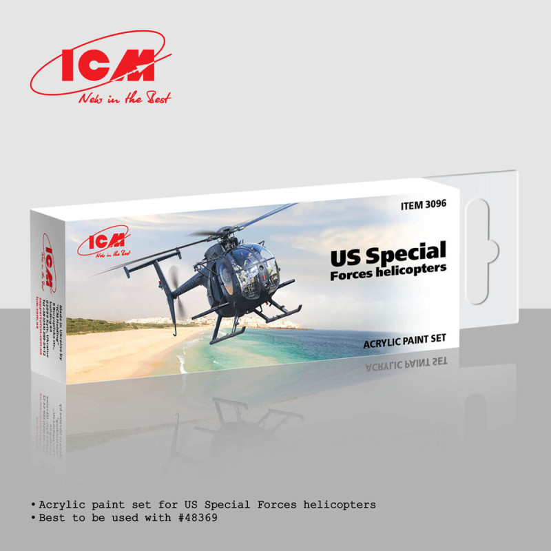 Set peinture acrylique Hélicoptères des forces spéciales américaines - ICM 3096
