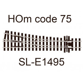 PECO SL-E1495 - Aiguillage à droite moyen rayon code 75 échelle HOm