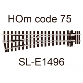 PECO SL-E1496 - Aiguillage à gauche moyen rayon code 75 échelle HOm
