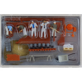 PREISER 10542 - Maçons et accessoires - HO 1/87