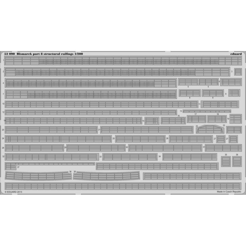 Bismarck partie 8 - rail de structure. f. T. - 1/200 - EDUARD 53090