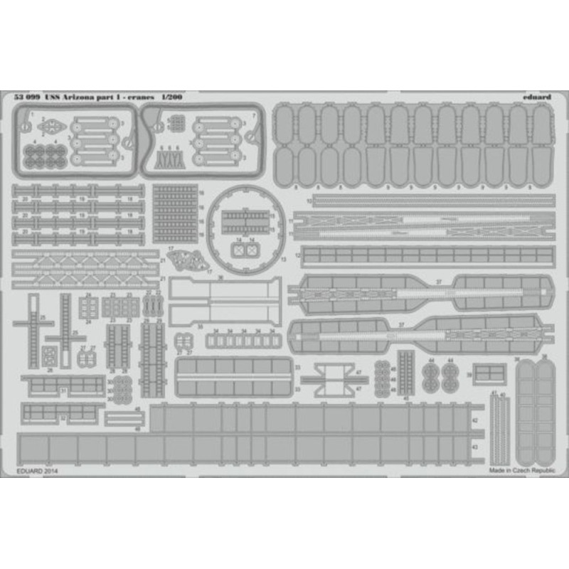 USS Arizona, partie 1 - Grues pour Trumpeter - 1/200 - EDUARD 53099