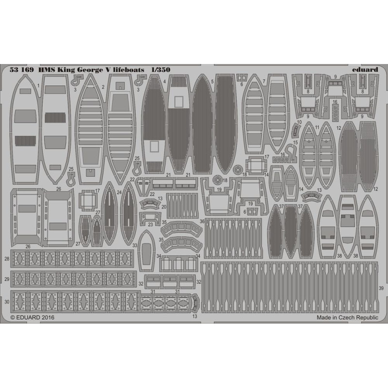 Canots de sauvetage du HMS King George V pour Tamiya - 1/72 - EDUARD 53169
