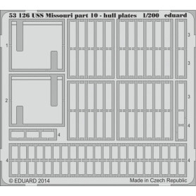 USS Missouri, partie 10 - Plaques de coque, f. Trum - 1/200 - EDUARD 53126