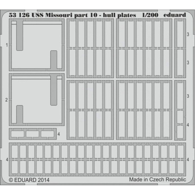 USS Missouri, partie 10 - Plaques de coque, f. Trum - 1/200 - EDUARD 53126