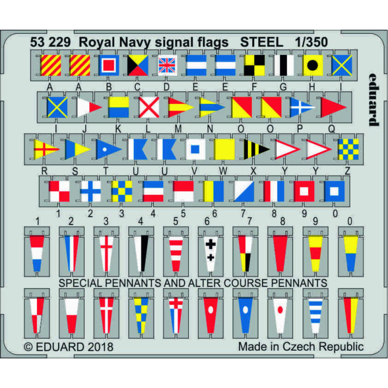 Pavillons de signalisation de la Royal Navy en acier - 1/350 - EDUARD 53229