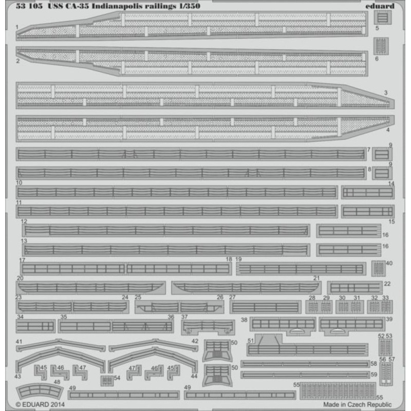 Rambardes de l'USS CA-35 Indianapolis (Academy) - 1/350 - EDUARD 53105
