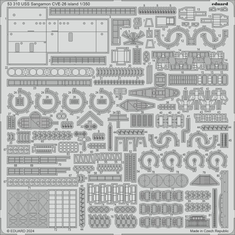 USS Sangamon CVE-26 île TRUMPETER - 1/350 - EDUARD 53310