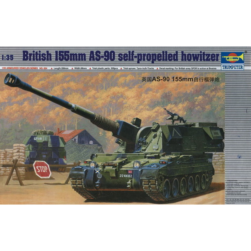Canon automoteur britannique AS-90 de 155 mm - 1/35 - TRUMPETER 00324