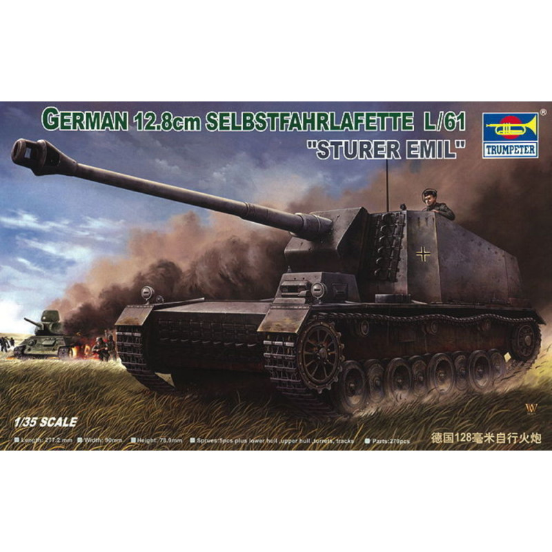 Canon automoteur 12,8 cm L/61 Sturer Emil - 1/35 - TRUMPETER 00350