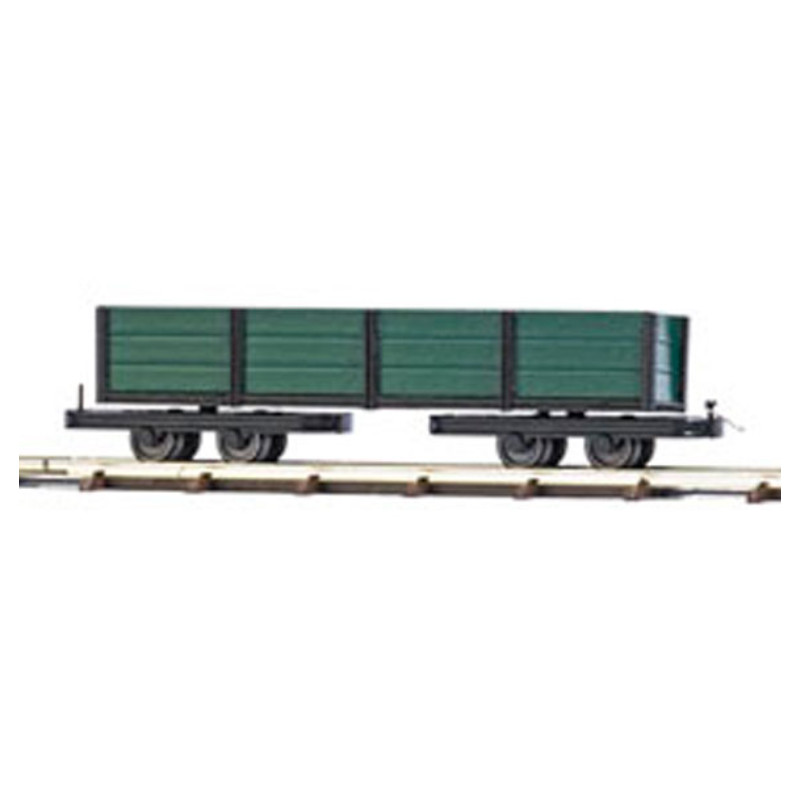 Wagon à bords bas à bogies - HOe 1/87 - BUSCH BUE12246
