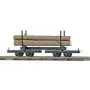 Wagon à ranchers avec chargement de bois - HOe 1/87 - BUSCH BUE12222