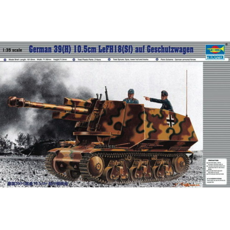 PzKpfw 39(H) 10,5 cm LeFH18 (SFf) sur affût - 1/35 - TRUMPETER 00353