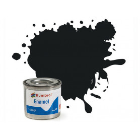 Humbrol 21 - Gloss black (noir brillant) - peinture enamel 14ml AA0237