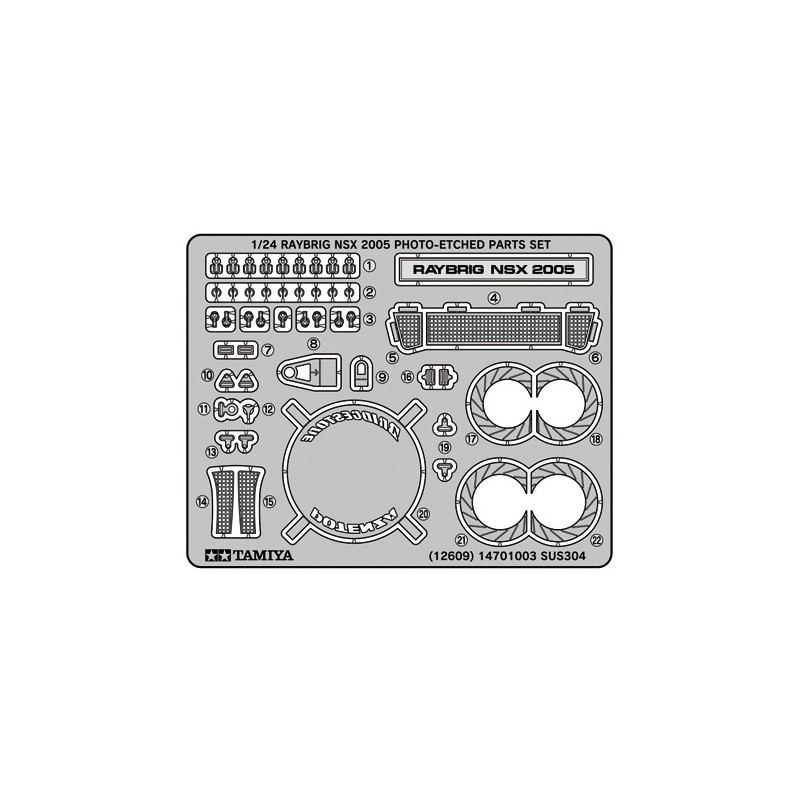 Détaillage photodécoupe pour Raybrig NSX 05 - 1/24 - TAMIYA 12609