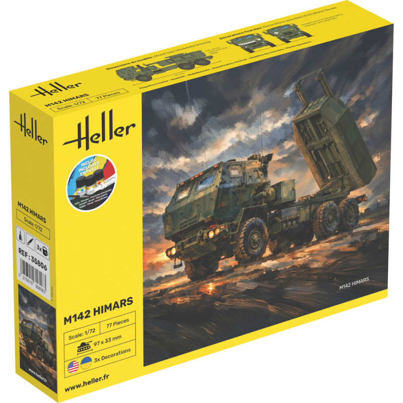 STARTER KIT M142 HIMARS (High Mobility Artillery Rocket System) - 1/72 - HELLER 35806