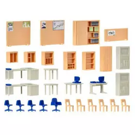 Mobilier pour aménagement de bureau - HO 1/87 - Kibri 38654