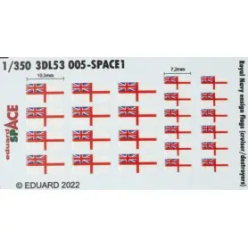 Pavillons de la Royal Navy (croiseurs/destroyers) - 1/350 - EDUARD 3DL53005