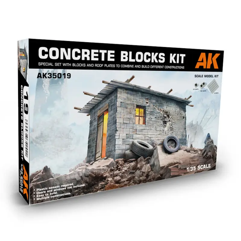 Kit de blocs béton - 1/35 - AK INTERACTIVE AK35019