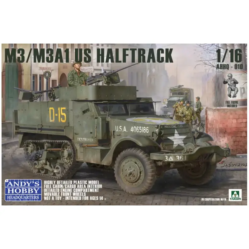 M3/M3A1 U.S Halftrack 2-in-1 WWII - 1/16 - Andy's Hobby HQ-010