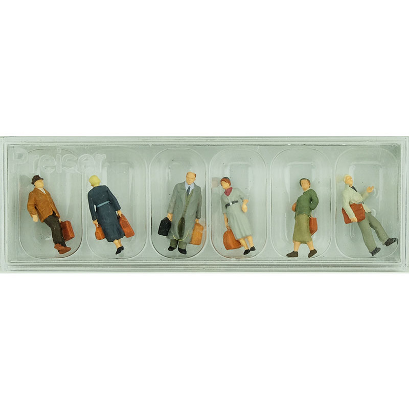 6 passagers marchant époque III - HO 1/87 - PREISER 10582
