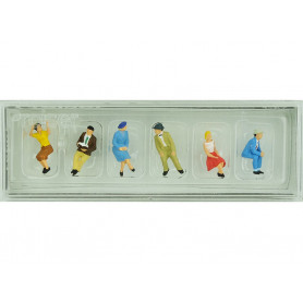 6 personnages assis - HO 1/87 - PREISER 10021